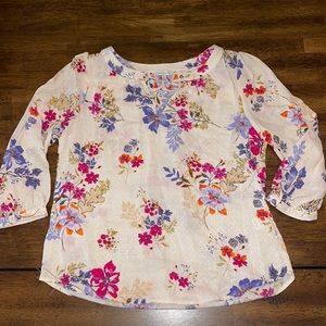 3/4 Sleeve Floral Top
